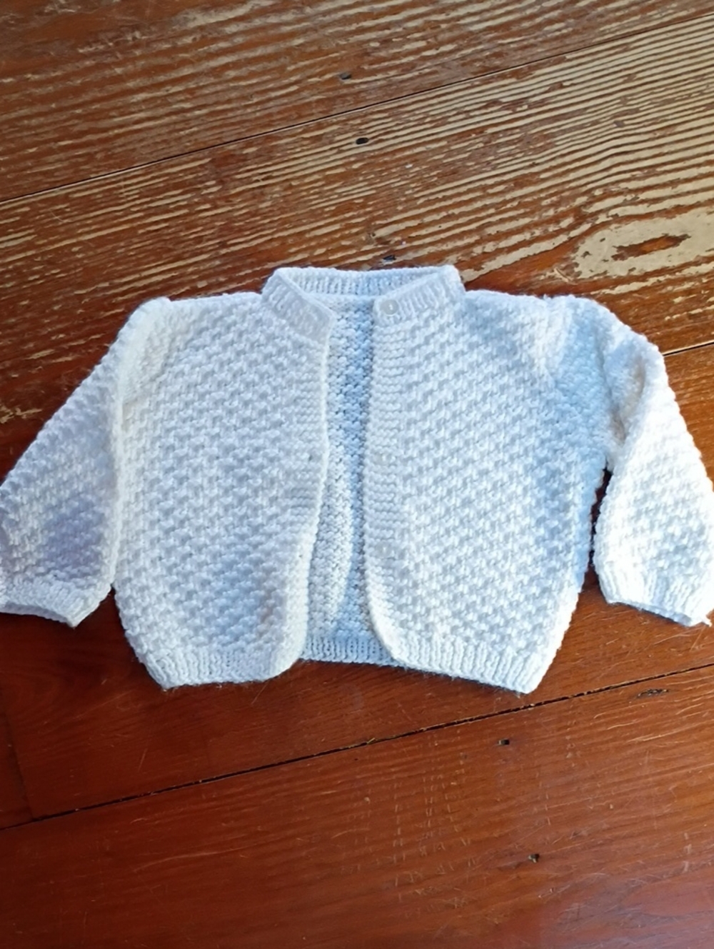 White Knit Cardigan Jacket - Classic Cozy Layer 12m